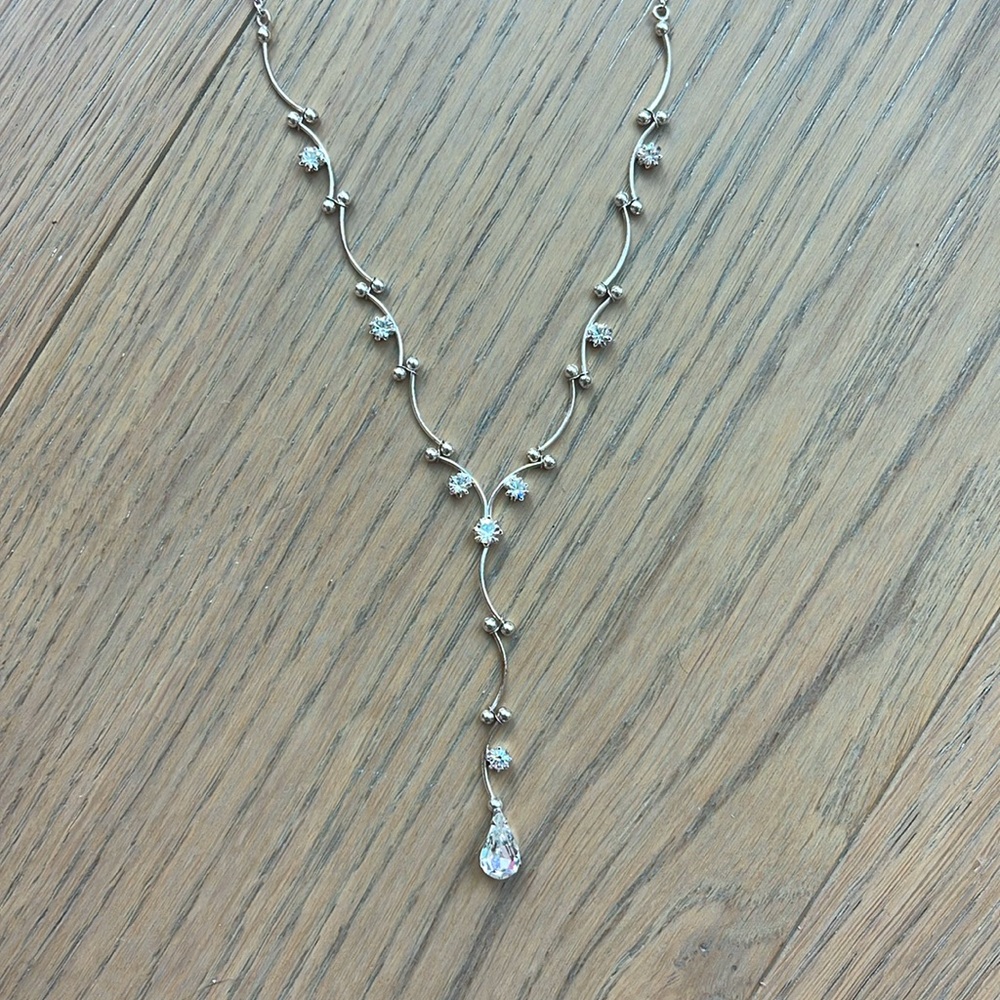 Sterling silver diamond necklace